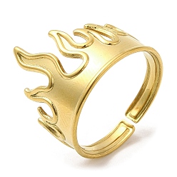 Золотой 304 открытые манжеты из нержавеющей стали, пожар, золотые, размер США 7 (17.3 мм)