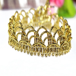 Золотистый Полиэфирная лента, орнамент одежды, золотые, 7/8 дюйм (22 мм), о 20 дворе / пачка