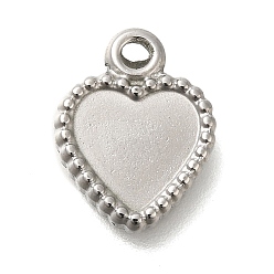 Нержавеющая Сталь Цвет Антикоррозийные 304 подвески из нержавеющей стали, шарма сердца, цвет нержавеющей стали, 13x10x2 мм, отверстие : 1.2 мм
