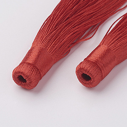 Red Nylon Tassels Big Pendant Decorations, Red, 120x10mm, Hole: 5mm