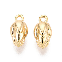 Цветок Латунь прелести, долговечный, без никеля , реальный 18 k позолоченный, цветок, 13x7x7 мм, отверстие : 1.6 мм