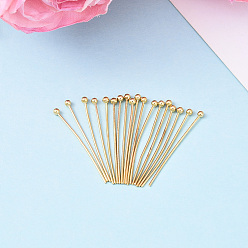 Настоящее золото 18K Контакты латунь шаровой головкой, без никеля , долговечный, реальный 18 k позолоченный, 25x0.6 мм, Руководитель: 2 mm