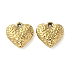 Настоящее золото 18K 304 подвески из нержавеющей стали, , шарма сердца, ионное покрытие (ip), реальный 18 k позолоченный, 16x16x5 мм, отверстие : 1.2 мм