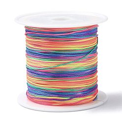 Разноцветный Нейлоновый шнур с китайским узлом, нейлоновый шнур для изготовления украшений, красочный, 0.4 мм, около 28~30 м / рулон