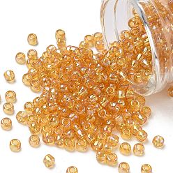 (162) Transparent AB Light Amber Тохо 6/0 круглые бусины, японский бисер, (162) прозрачный ab светло-янтарный, 4 мм, отверстие : 1.5 мм, Около 840 шт / 50 г