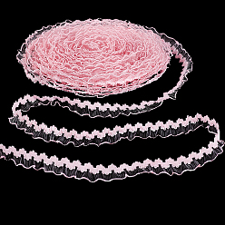 Бледно-Розовый 25м полиэстеровые эластичные кружевные ленты, аксессуары для одежды, розовый жемчуг, 5/8 дюйм (15 мм)