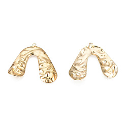 Light Gold Eco-Friendly Iron Pendants, Cadmium Free & Lead Free, Arch, Light Gold, 28.5x30.5x3mm, Hole: 1.2mm