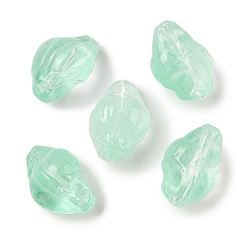 Аквамарин Прозрачная аэрозольная краска стеклянные шарики, раковина, аквамарин, 15~16x11x10~11 мм, отверстие : 1 мм