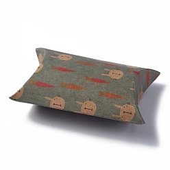 Кролик Бумажные подушки, подарочные коробки конфет, для свадьбы сувениры детский душ день рождения праздничные атрибуты, голубой, Картина кролика, 3-5/8x2-1/2x1 дюйм (9.1x6.3x2.6 см)