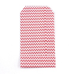 Красный Белые крафт-бумажные пакеты, без ручек, сумки для хранения, волновая картина, свадьба день рождения подарочная сумка, красные, 15x8.3x0.02 см