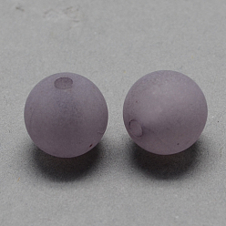 Серый Прозрачные акриловый шар бисером, матовый стиль, круглые, серые, 6 мм, Отверстие : 1 мм , около 4200 шт / 500 г