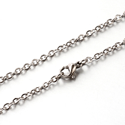 Stainless Steel Color 304 Stainless Steel Cable Chain Necklaces, Stainless Steel Color, 17.7 inch(45cm)
