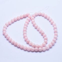 Pink Natural Mashan Jade Beads Strands, Dyed, Round, Pink, 4mm, Hole: 0.7mm, about 96pcs/strand, 15.5 inch