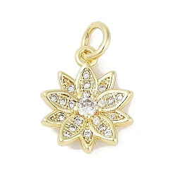 Цветок Стойка металлическая латунная микропрофилированная кубическая циркония подвески, без свинца и без кадмия, долговечный, настоящие 18k позолоченные подвески, с целью перехода в кольце, цветок, 14x11.5x3.5 мм
