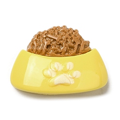 Желтый Мультяшные непрозрачные кабошоны из смолы, милые домашние кабошоны, Корм для животных, желтые, 14.5x20.5x6 мм