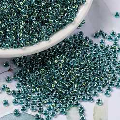 (RR3205) Magic Emerald Marine Lined Crystal MIYUKI Round Rocailles Beads, Japanese Seed Beads, 8/0, (RR3205) Magic Emerald Marine Lined Crystal, 3mm, Hole: 1mm, about 19000~20500pcs/pound