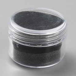 Black Round Transparent Plastic Loose Diamond Storage Boxes with Screw Lid and Sponge Inside, Black, 2.95x2.1cm