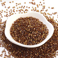 Сиена Стеклянные бусины matsuno mgb, японский бисер, серебристые выложены круглые отверстия стеклянные бусины, два среза, шестиугольник, цвет охры, 11/0, 2x2x2 мм, отверстие: 0.8 мм, о 41000pcs / мешок, 450g / мешок