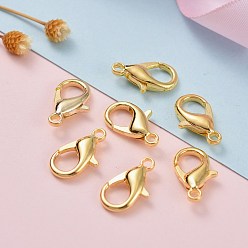 Golden Zinc Alloy Lobster Claw Clasps, Parrot Trigger Clasps, Cadmium Free & Lead Free, Golden, 16x8mm, Hole: 2mm