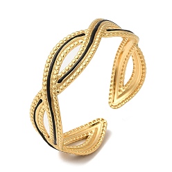 Infinity 304 нержавеющая сталь, эмалированные открытые браслеты-манжеты, золотые, бесконечность, внутренний диаметр: 1-7/8 дюйм (4.9 см)