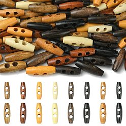 (52) Непрозрачная лаванда 160шт 16 стили кнопки из натурального дерева, кнопки переключения рупора, 2-луночное, для пошива аксессуаров, разноцветные, 30~35x10~12 мм, отверстие : 5~6 мм, 10 шт / стиль