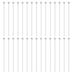 Серебро 925 штифты из серебра 925, для изготовления ювелирных изделий, серебряные, 24 датчик, 30x0.5 мм, Руководитель: 1.5 mm, 30 шт