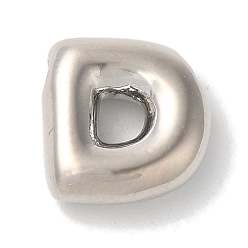 Letter D Brass Pendants, Long-Lasting Plated, Platinum, Letter D, 10x9.5x3.5mm, Hole: 1.2mm