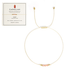 Красный Агат Браслеты из натуральных бусин сердолика для женщин, с бусинами из бобов