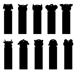 Mixed Shapes Царапина радуга живопись искусство бумага, закладка с животными своими руками, с бумажной карточкой, деревянные палочки, собака/кошка/лягушка, 15x4.5 см, 10 шт / комплект