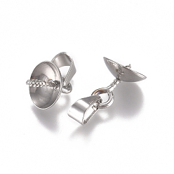 Нержавеющая Сталь Цвет Устойчивые к потускнению 201 нержавеющая сталь винты с ушком штифтовые скобы, за половину пробурено бисера, цвет нержавеющей стали, 10.5x8 мм, отверстие : 6x3 мм, штифты : 0.8 мм