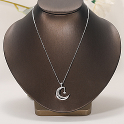 Серебро Латунные ожерелья с подвесками в виде звезд и луны для повседневной работы и отдыха, серебряные, 15.75 дюйм (40 см)