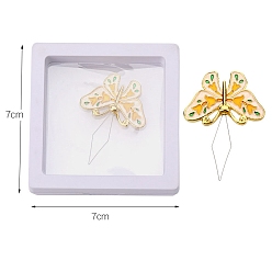 Золотой Устройство для заправки иглы для шитья Многофункциональное устройство для заправки иглы своими руками, бабочка, золотые, 70x70x20 мм