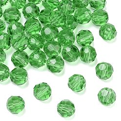 Зеленый лайм Имитация Австрийские кристаллические шарики, класс AAA, к 9 стекло, граненый (32 граней), круглые, зеленый лайм, 8 мм, отверстие : 0.9~1.4 мм