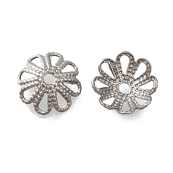 Нержавеющая Сталь Цвет 304 из нержавеющей стали шарик крышки, цветок, цвет нержавеющей стали, 7x2.5 мм, отверстие : 1 мм