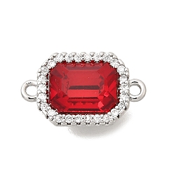 (123L) Белый крем непрозрачный блеск Подвески-коннекторы из латуни с микропаве из прозрачного кубического циркония и стекла, прямоугольник ссылки, платина, огнеупорный кирпич, 15x9x5 мм, отверстие : 1.2 мм.