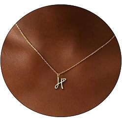 Letter H Модные латунные ожерелья с подвеской в виде сердца для женщин, золотые, Письмо ч, 16.54 дюйм (42 см)