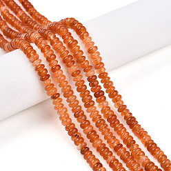 Шоколадный Окрашенные природные белый нефрит бисер пряди, рондель, цвет шоколада, 4.5x2.5~3 мм, отверстие : 0.8 мм, около 142~148 шт / нитка, 14.57~14.96'' (37~38 см)