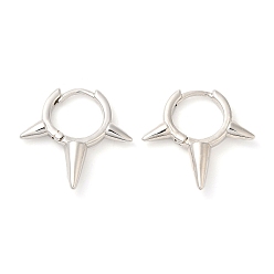 Платина Серьги-кольца из латуни с покрытием стойки для женщин, без свинца и без кадмия, долговечный, платина, 24x24x5 мм