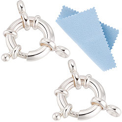 Серебро 925 большие пружинные застежки из стерлингового серебра, с двухсторонней замшевой тканью для полировки серебра, серебряные, 12 мм