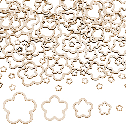 Бланшированный Миндаль 100 шт. 5 стили необработанные полые деревянные щепки, цветок, бланшированный миндаль, 10~50 мм