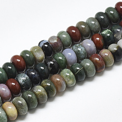 (RRHB277) Кристалл на подкладке из медово-бежевого цвета Природного индийского агата бисер нитей, рондель, 10x6 мм, отверстие : 1 мм, около 67 шт / нитка, 15.3 дюйм