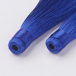 Marine Blue Nylon Tassels Big Pendant Decorations, Marine Blue, 120x10mm, Hole: 5mm