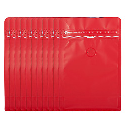 Красный 10 шт. БОПП и алюминизированные ПЭТ и ПЭ пакеты для кофе с застежкой-молнией и клапаном, мешки для хранения кофейных зерен с плоским дном, прямоугольные, красные, 20x13x0.2 см