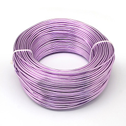 Lilac Round Aluminum Wire, Flexible Craft Wire, for Beading Jewelry Doll Craft Making, Lilac, 18 Gauge, 1.0mm, 200m/500g(656.1 Feet/500g)