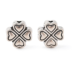 Античное Серебро Сплавочные овальные бусины тибетского стиля , без кадмия и без свинца, Колвер, античное серебро, 9.5x9.5x4.5 мм, отверстие : 1.6 мм, Около 735 шт / 1000 г