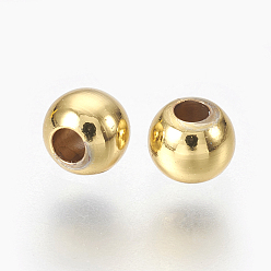 Золотой Spacer бисер латунные, долговечный, круглые, золотые, 4x3.5 мм, отверстие : 1.5 мм