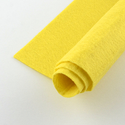 Yellow Non Woven Fabric Embroidery Needle Felt for DIY Crafts, Square, Yellow, 298~300x298~300x1mm, about 50pcs/bag