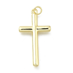 Настоящее золото 18K Латунные подвески, крест прелести, долговечный, без свинца и без кадмия, стойки покрытие, с целью перехода в кольце, реальный 18 k позолоченный, 33x17.5x3 мм, отверстие : 3 мм