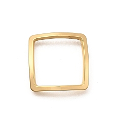 Квадрат Латунные кольца-звенья с открытой задней частью, долговечный, без никеля , реальный 18 k позолоченный, для diy уф смолы, эпоксидная смола, Прессованные цветочные украшения, квадратный, 15.5x15.5x1.5 мм