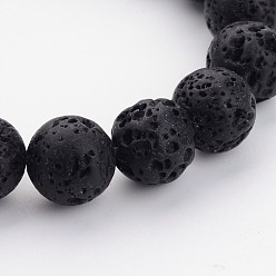 Lava Rock Natural Lava Rock Beads Strands, Round, 20mm, Hole: 1.5mm, about 90~100pcs/1000g